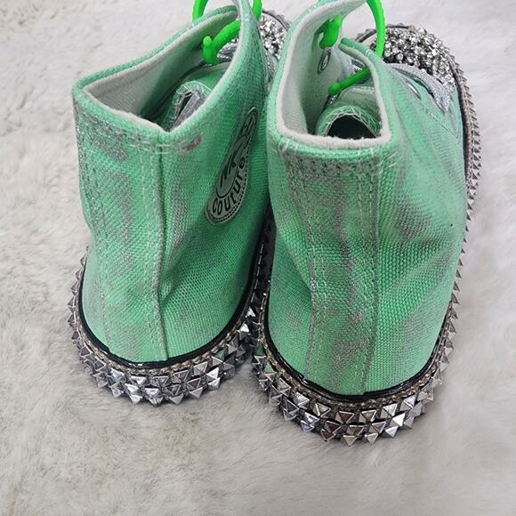 NEW Nan-Ku Couture Free People Cruise Studded Green Spring Mint High-Top Sneaker - Picture 6 of 12